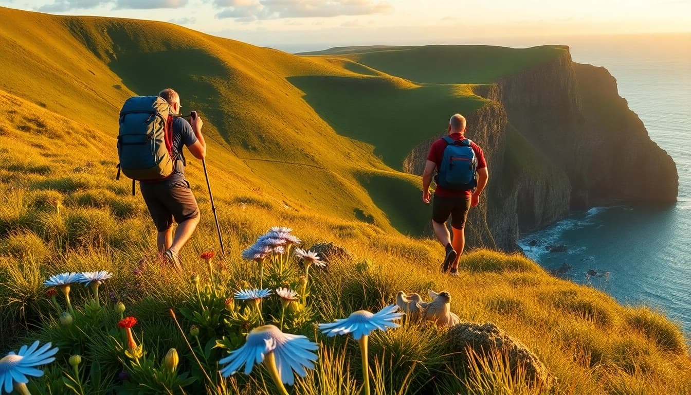 Dingle Way Fernwanderweg: Wanderer genießt die Schönheit des Fernwanderwegs.