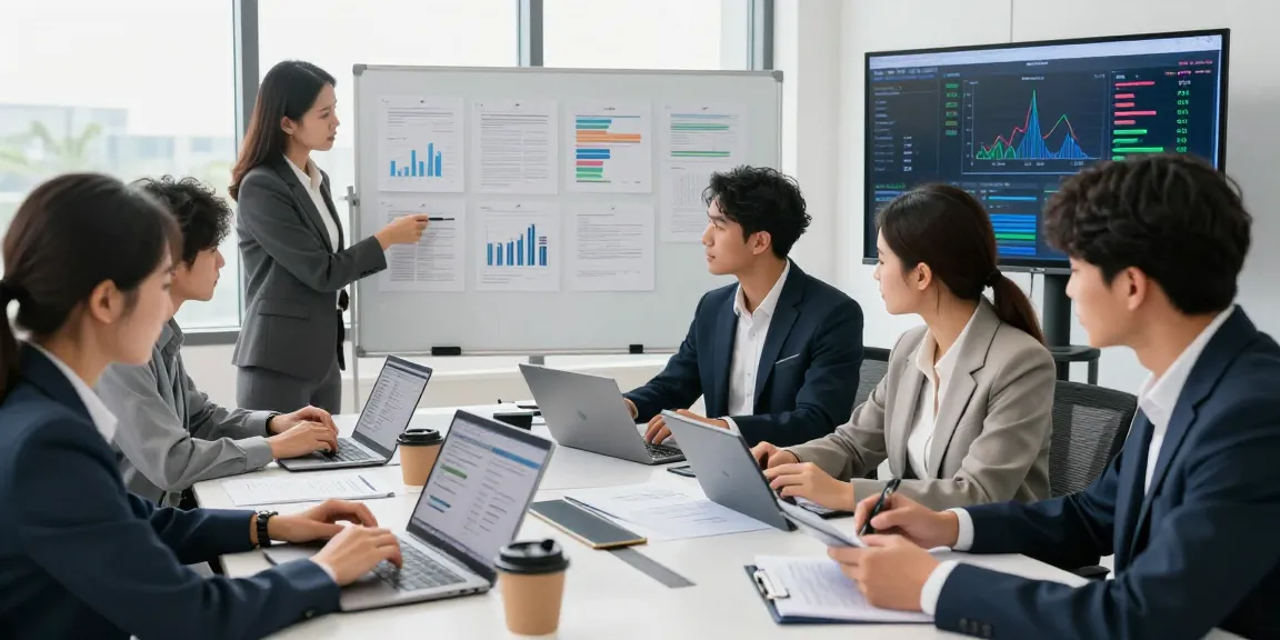 Dynamic team collaborating on document fraud detection analysis in a modern office setting.