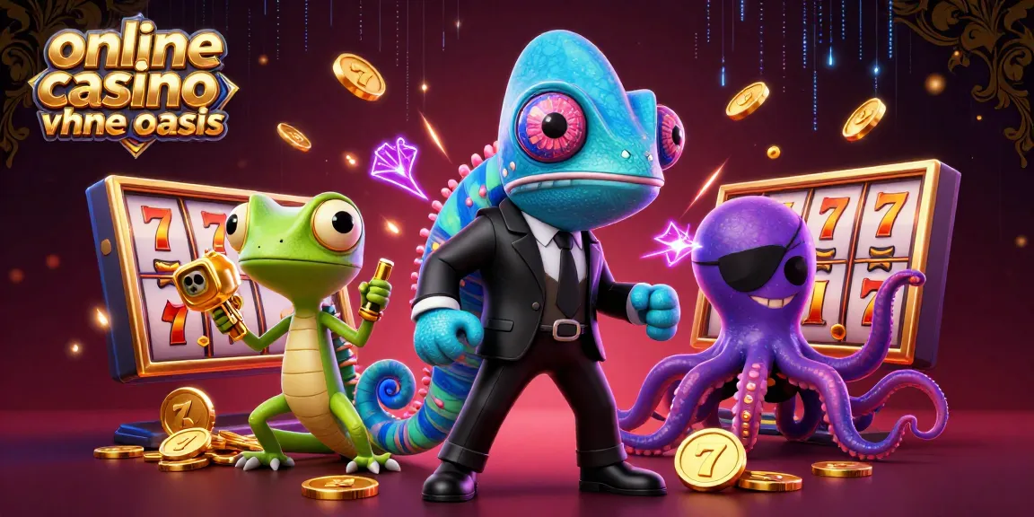 Experience the thrill of online casino ohne oasis with a colorful chameleon, gadget-gecko, and octopus in action.