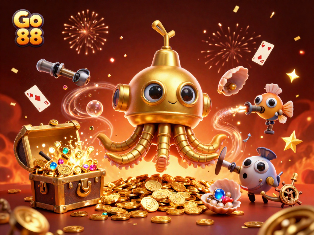 Experience the excitement of Go 88 with vibrant characters and treasure-filled illustrations.